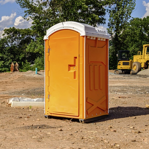 how often are the portable restrooms cleaned and serviced during a rental period in Joanna